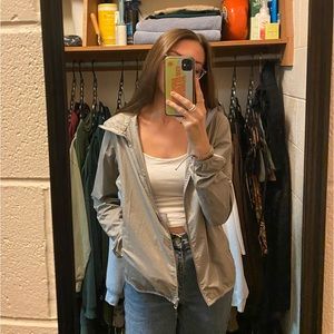 Gray Uniqlo Windbreaker